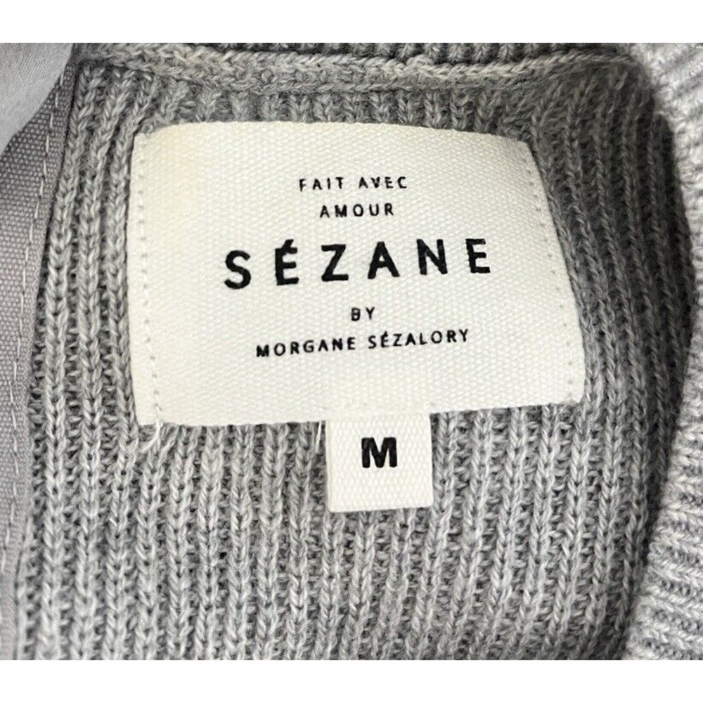 LA MAILLE SEZANE Long Sleeve Jumper Sweater Merino Wool Silk M Gray - Picture 3 of 6